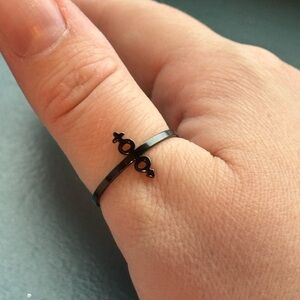 Black Male/Female 2 Spirited Symbol Ring